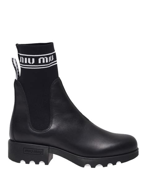 miu miu sock ankle boots|Boots and Ankle Boots For Women: Platform & Flat Booties .